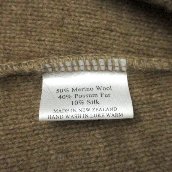 Soft Merino Wool Zip Front Sweater Jacket Beige Brown KORU New Zealand - Picture 6 of 8
